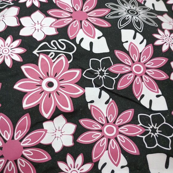 Pink & Black Floral Cinch Bag Nylon Backpack 12x15 Drawstring Lightweight - Picture 11 of 12